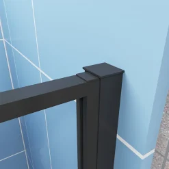 Aica porte de douche pivotante 120cm en 6mm verre anticalcaire Installation en niche porte de douche noire Hauteur 185cm