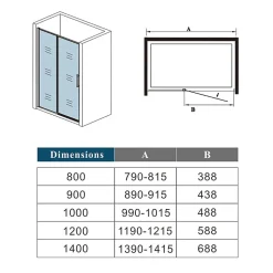 Aica porte de douche pivotante 100x185cm noir mat en 6mm verre anticalcaire installation en niche