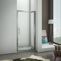 Aica Porte De Douche 80x185 Cm Porte Pivotante Installation En Niche Verre Securit