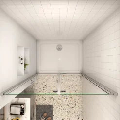 AICA porte de douche 100x185cm 6mm verre clair trempé sécurit