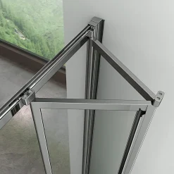 Aica Porte De Douche 100x185cm Pliante En Verre Sécurit Clair,installation En Niche