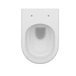 AICA WC Suspendu Sans Bride Avec Abattant Soft-Close - Blanc 52,5x36x36cm