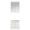 AMANDA - Ensemble salle de bain 2 pièces. mélaminé Blanc Brillant L - H - P : 60 - 190 - 34 cm