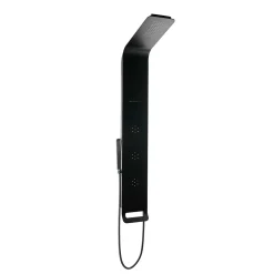 Anima Colonne de douche murale en aluminium avec mitigeur 4 fonctions, cascade et jets massants, noir (ALUSHOWERC)
