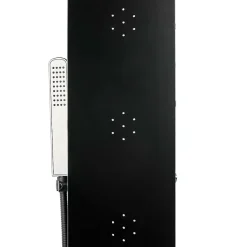 Anima Colonne de douche murale en aluminium avec mitigeur 4 fonctions, cascade et jets massants, noir (ALUSHOWERC)