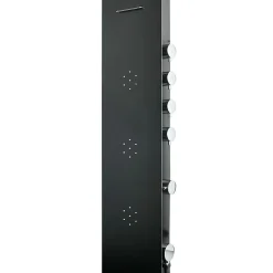 Anima Colonne de douche murale en aluminium avec mitigeur 4 fonctions, cascade et jets massants, noir (ALUSHOWERC)