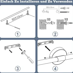 Applique murale de salle de bain à LED NETTLIFE 8W, lampe de salle de bain, applique murale 4000K IP44