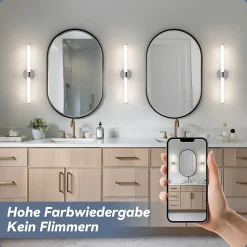 Applique murale de salle de bain NETTLIFE LED - 8W 60CM 4000K IP44