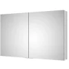 Armoire à glace aluminium murale salle de bain + toilettes, étagère avec miroir avec LED encastrée + prise, UP7012, H.70cmxL.120cm