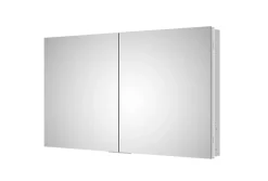 Armoire à glace aluminium murale salle de bain + toilettes, étagère avec miroir avec LED encastrée + prise, UP7012, H.70cmxL.120cm