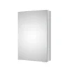 Armoire à glace aluminium murale salle de bain + toilettes, étagère + miroir LED encastrée + prise, UP7012, H.70cm, Largeur 50cm