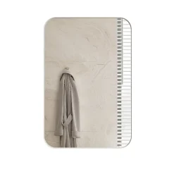 Armoire à miroir rectangulaire avec cadre métal, armoire murale à étagères réglables, pour salle de bain ou chambre, blanc