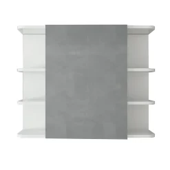 Armoire à miroir salle de bain meuble cabinet toilette murale blanc 80x64x21 cm