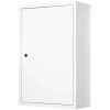Armoire à pharmacie 2 étagères 3 niveaux verrouillable dim. 40L x 18l x 60H cm 2 clés métal blanc