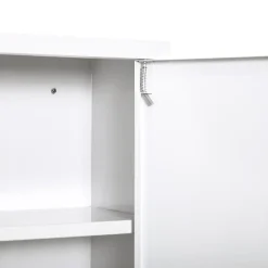 Armoire à pharmacie 2 étagères 3 niveaux verrouillable dim. 40L x 18l x 60H cm 2 clés métal blanc