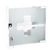 Armoire à pharmacie L.30 x H.30 x P.15 cm, acier + porte verre sablé, blanc, MPGlass Siena