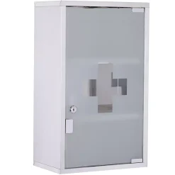 Armoire à pharmacie murale verrouillable 3 niv. acier inox