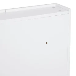 Armoire avec miroir en bois rangement salle de bain fermeture porte tampon MDF blanc