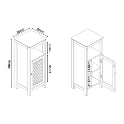 Armoire basse de salle de bain Karlsoey avec 1 porte MDF PVC 80 x 30 x 28 cm blanc en.casa