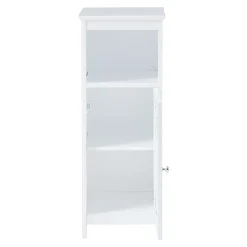 Armoire basse de salle de bain Karlsoey avec 1 porte MDF PVC 80 x 30 x 28 cm blanc en.casa