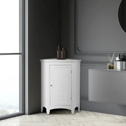 Armoire d angle en bois blanche Teamson Home