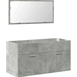 Armoire de bain avec miroir gris béton bois d'ingénierie vidaXL