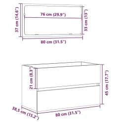 Armoire de bain avec miroir gris béton bois d'ingénierie vidaXL