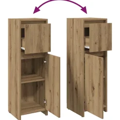 Armoire de bain chêne artisanal 30x30x95 cm bois d'ingénierie vidaXL