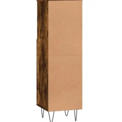 Armoire de bain chêne fumé 30x30x100 cm bois d'ingénierie vidaXL