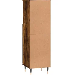Armoire de bain chêne fumé 30x30x100 cm bois d'ingénierie vidaXL