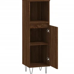 Armoire de bain chêne marron 30x30x100 cm bois d'ingénierie vidaXL
