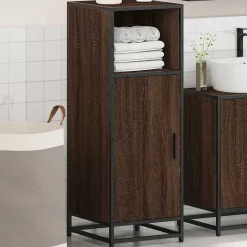 Armoire de bain chêne marron 35x37,5x100 cm bois d'ingénierie vidaXL