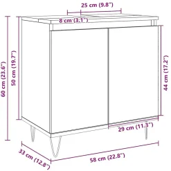 Armoire de bain chêne sonoma 58x33x60 cm bois d'ingénierie vidaXL