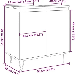 Armoire de bain gris béton 58x33x60 cm bois d'ingénierie vidaXL