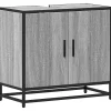 Armoire de lavabo de salle de bain sonoma gris 65x33x60 cm vidaXL