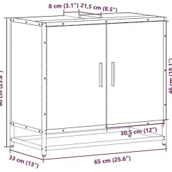Armoire de lavabo de salle de bain sonoma gris 65x33x60 cm vidaXL