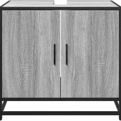 Armoire de lavabo de salle de bain sonoma gris 65x33x60 cm vidaXL