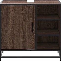 Armoire de lavabo de salle de bain chêne marron 65x33x60 cm vidaXL