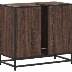 Armoire de lavabo de salle de bain chêne marron 65x33x60 cm vidaXL