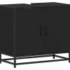 Armoire de lavabo de salle de bain noir 65x33x60 cm vidaXL