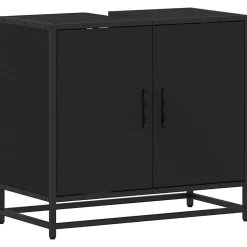 Armoire de lavabo de salle de bain noir 65x33x60 cm vidaXL