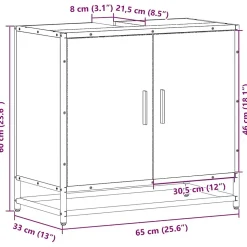 Armoire de lavabo de salle de bain noir 65x33x60 cm vidaXL