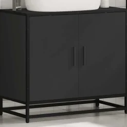 Armoire de lavabo de salle de bain noir 65x33x60 cm vidaXL