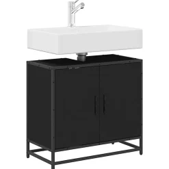Armoire de lavabo de salle de bain noir 65x33x60 cm vidaXL