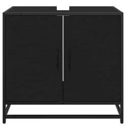 Armoire de lavabo de salle de bain noir 65x33x60 cm vidaXL