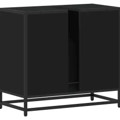 Armoire de lavabo de salle de bain noir 65x33x60 cm vidaXL