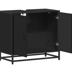 Armoire de lavabo de salle de bain noir 65x33x60 cm vidaXL