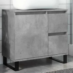 Armoire de lavabo de salle de bain gris béton 65x33x60 cm vidaXL