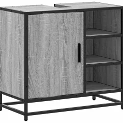 Armoire de lavabo de salle de bain sonoma gris 65x33x60 cm vidaXL