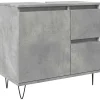 Armoire de lavabo de salle de bain gris béton 65x33x60 cm vidaXL